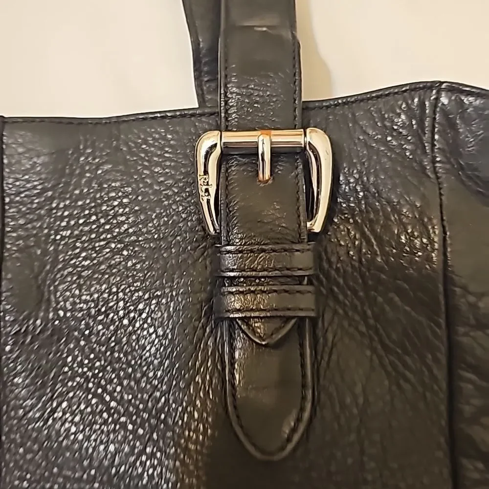 Ralph Lauren black   Classic black leather  bag